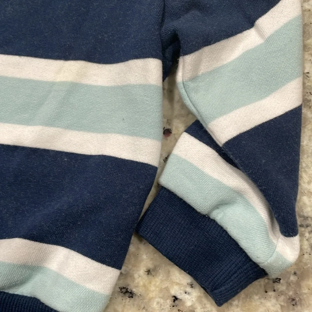 Striped Kids Shirt Blue & White Sz 18M & matching athletic drawstring pants 12M